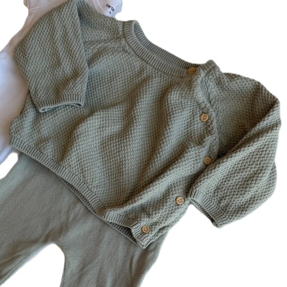 Matching Sage Green Knit Sweater and Pant - Picture 4 of 13
